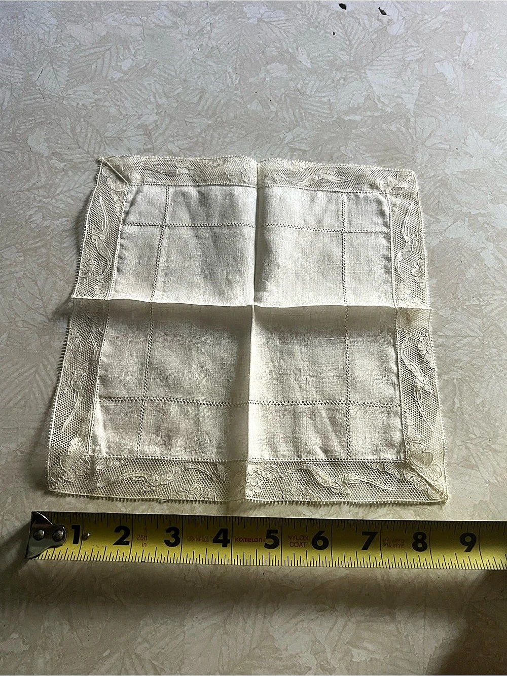 White Lace-Edged Decorative Square fr to
1900-1950